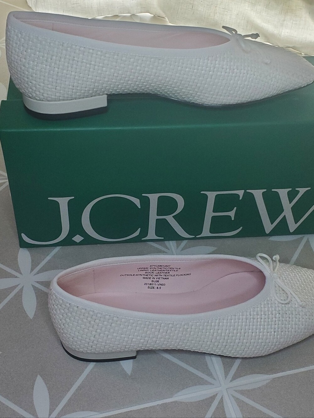 J. Crew Sophie Woven Ballet Flats with Bow Size 8.5 NEW - Picture 7 of 7